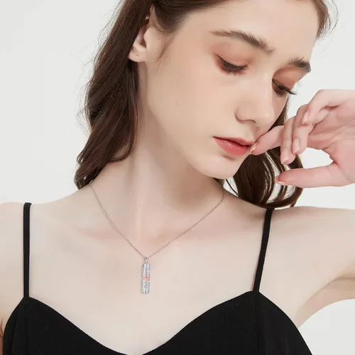 Miniatura 31 de Collar con colgante de urna de cenizas de cremación y árbol de la vida para mujer, plata de ley US1