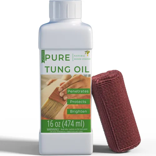 Aceite Tung puro de 16 onzas para acabado de madera, sellador de madera para interiores y exteriores, favorecido por artesanos, aceite Tung