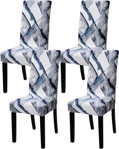 Miniatura 33 de Fundas para silla de comedor Yisun, fundas elásticas para silla de comedor, funda protectora para silla de comedor, mezcla de poliéster, Beige