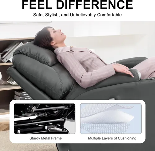 Miniatura 3 de Korser - Silla reclinable, silla mecedora con masaje y calor, sillas reclinables de giro 360° para adultos, silla mecedora manual con control remoto