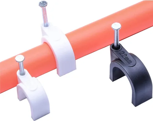 Miniatura 3 de 50 ganchos en J negros de media abrazadera con clavo, abrazaderas Pex de 0.63 pulgadas para clavos en clips de cable Ethernet, clips de alambre