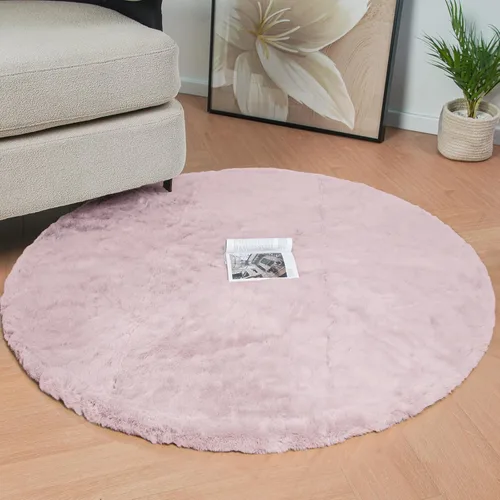 Miniatura 55 de ORINOVA Alfombra de felpa marrón claro beige de 8 x 10 pies para sala de estar, alfombra bohemia esponjosa de piel de conejo grande para dormitorio