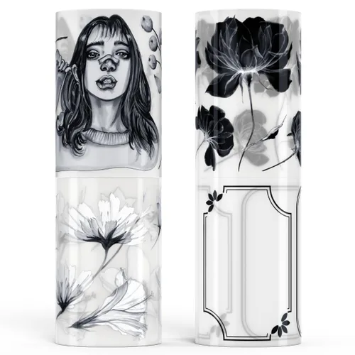 Miniatura 7 de Fayware 4 Cintas de PET para Álbum de Recortes y Diarios - Suministros de Diario Basura en Blanco y Negro para Proyectos de Manualidades y Artes DIY