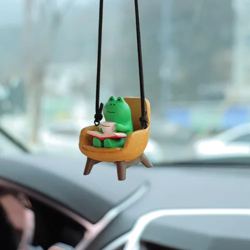 Miniatura 14 de Espejo retrovisor de oso Accesorios para colgar Lindo oso Sentado Sofá Comiendo Helado Coche Colgante Adorno Colgante Interior Espejo Retrovisor
