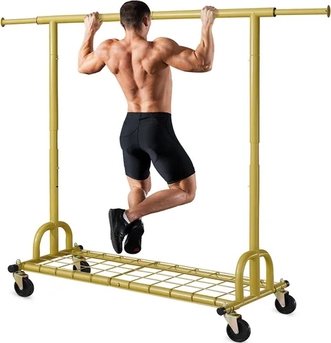 Miniatura 9 de HOKEEPER Perchero de Ropa Plegable Perchero de Ropa Plegable Capacidad 525 LBS Percheros de Ropa con Ruedas Resistente Perchero Rodante para Colgar