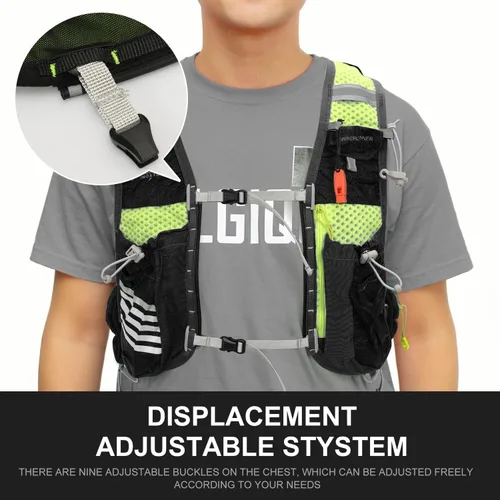 Miniatura 6 de INOXTO Hydration Vest Backpack,Lightweight Water Running Vest Pack with 1.5L Water Bladder Bag Daypack for Hiking Trail Running Cycling Race