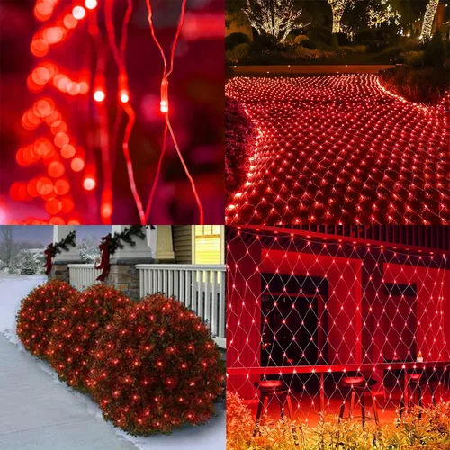 Miniatura 2 de Waterglide - Luces de red de San Valentín para exteriores, 12 x 5 pies, 360 luces LED de malla con 8 modos de iluminación, luces impermeables