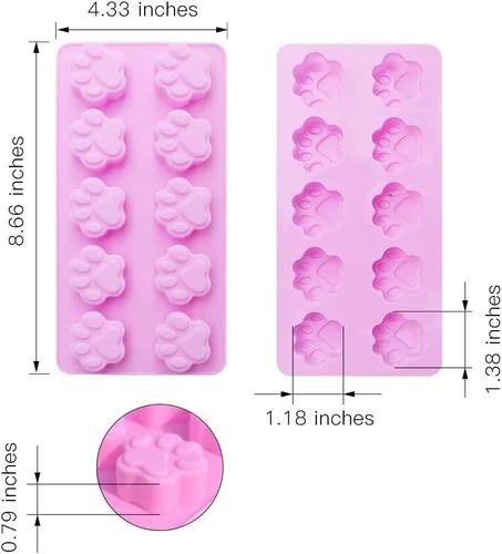 Miniatura 7 de homEdge Moldes de silicona antiadherentes de grado alimenticio para cachorros, para chocolate, dulces, gelatina, cubitos de hielo, golosinas