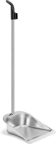 Miniatura 8 de Yangbaga Juego de recogedor y escoba de mango largo para el hogar, recogedores y escobas de metal resistente, diseño de pie vertical, escoba