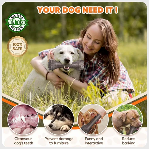 Miniatura 5 de Juguetes para perros para masticadores agresivos, juguete de huesos indestructibles para masticadores agresivos, juguete resistente para cachorros