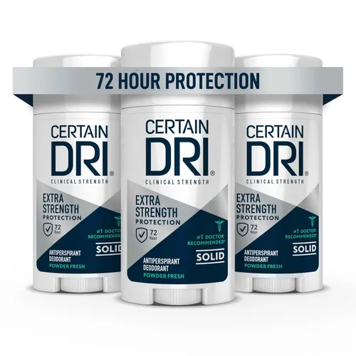 Miniatura 7 de Certain Dri - Desodorante clínico antitranspirante fuerte para uso diario, Clínica Extra Fuerte, Sólida, Paquete de 1