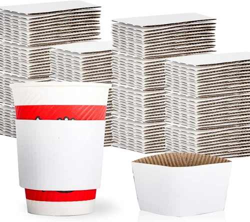 Miniatura 9 de zsccxq Fundas desechables para taza de café, papel kraft corrugado, fundas protectoras aisladas para tazas de café, expreso para bebidas calientes