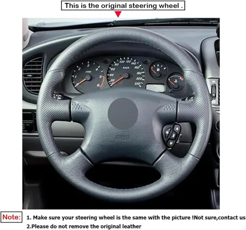 Miniatura 3 de Funda para volante de puntada para Nissan X-Trail (T30) 2001-2003, funda para volante con cordones, antideslizante para coser