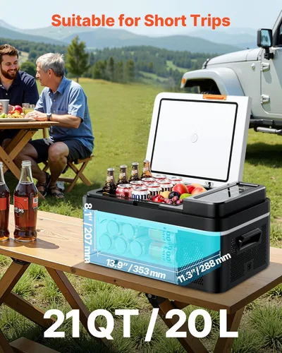 Miniatura 2 de VEVOR Refrigerador de automóvil, DC 12/24V AC100-240V, enfriador eléctrico de -4 °F a 68 °F con control de aplicación, congelador de automóviles