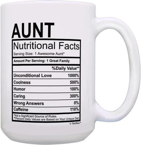 Miniatura 12 de ThisWear Nuevo tío regalo para tío etiqueta de datos nutricionales 11oz taza de café de cerámica con mango 11oz - Tío
