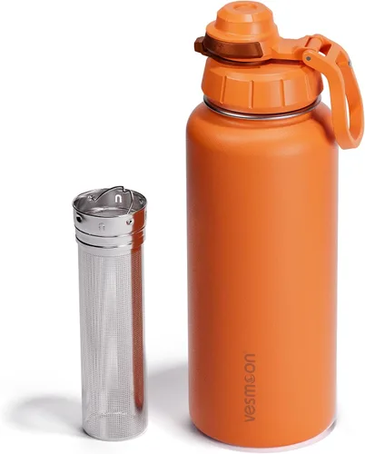 Miniatura 10 de Vesmoon Vessence Botella de infusión de té de acero inoxidable de 24 oz para té de hojas sueltas, agua, hierbas, frutas - Botella aislada de triple