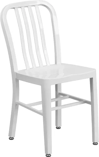 Miniatura 13 de Flash Furniture Silla de metal rojo de grado comercial para interiores y exteriores