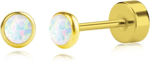 Miniatura 10 de SmileBelle 2 pares de aretes de perlas, aretes de titanio con parte trasera plana, rellenos de calcetín para mujer, aretes hipoalergénicos