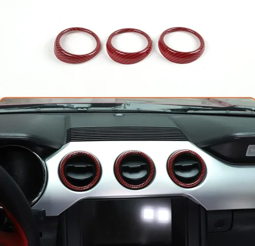 Miniatura 12 de RT-TCZ Anillo de cubierta de ventilación de salida de aire acondicionado para consola central, accesorios interiores para Ford Mustang 2015-2022, 3