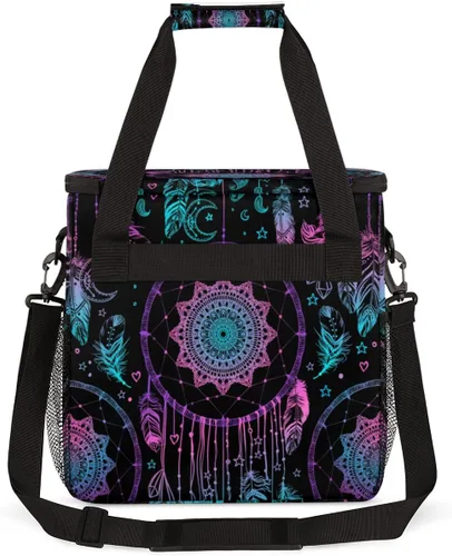Miniatura 5 de Dreamcatcher - Bolsa de transporte para cafetera de mandala, bolsa de almacenamiento de viaje compatible con K-Mini o K-Mini Plus, estuche portátil