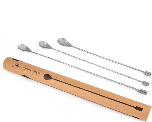 A Bar Above Juego de cucharas de barra, de 3, 12 ", 15 ", y 17", acero inoxidable agitador de cóctel de acero inoxidable, para mezclar vidrio o