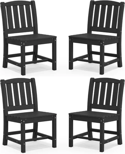 Miniatura 62 de SERWALL Juego de comedor para exteriores de 9 piezas, mesa de comedor expandible de 60 a 83 pulgadas y 8 sillas de polietileno de alta densidad