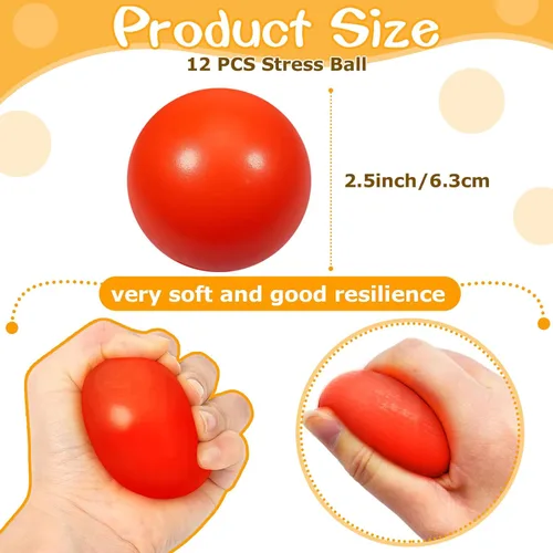 Miniatura 2 de Pelotas de espuma roja para aliviar el estrés para niños y adultos, juguetes sensoriales para aliviar el estrés para autismo, ansiedad, TDAH (rojo)
