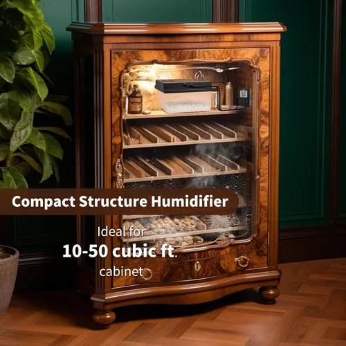 Miniatura 7 de Briidea Humidificadores eléctricos para gabinete (10-50 pies cúbicos), 30% HR ~ 80% RH valores de ajuste de humedad, temperatura y humedad