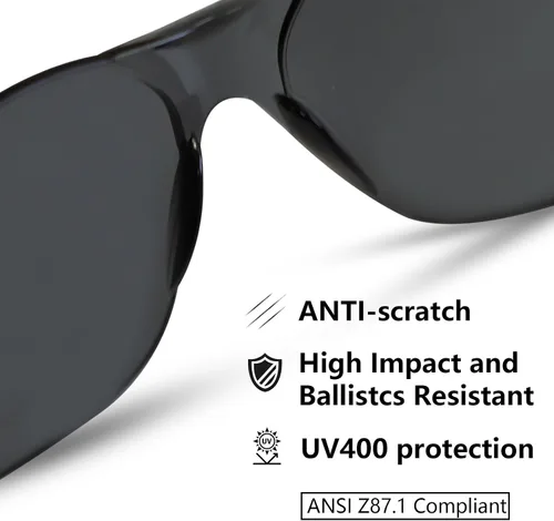 Miniatura 3 de JING LEI Gafas de seguridad transparentes, UV400, para hombres y mujeres, ANSI Z87.1, protección ocular resistente a los impactos para el trabajo