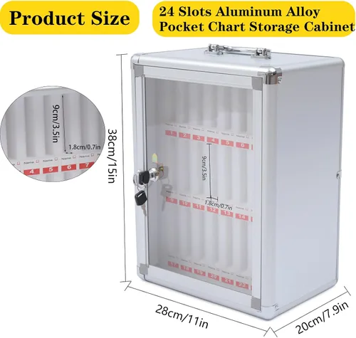 Miniatura 2 de TFCFL Gabinete de almacenamiento de bolsillo de aleación de aluminio, caja de almacenamiento de 24 ranuras, armario de almacenamiento de teléfonos