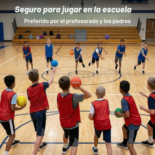 Miniatura 6 de GoSports Inflatable Dodgeballs - Choose 5 Inch or 7 Inch No Sting Balls - Set of 6 Includes Ball Pump & Mesh Bag Paquete de 6 bolas de 5