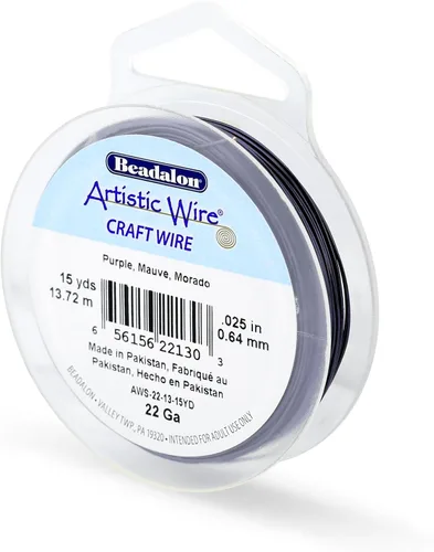 Miniatura 110 de Artistic Wire, alambre para manualidades de calibre 22 bañado en plata, resistente a las manchas, color cobre, blanco, 9,1 m