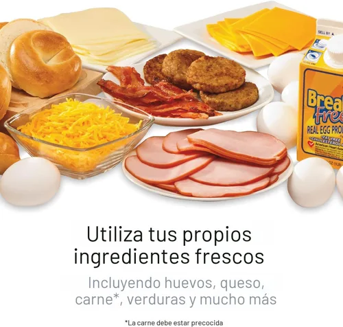 Miniatura 4 de Hamilton Beach Sandwichera de desayuno con anillo para cocinar huevos, ingredientes personalizables, perfecto para muffins ingleses, croissants