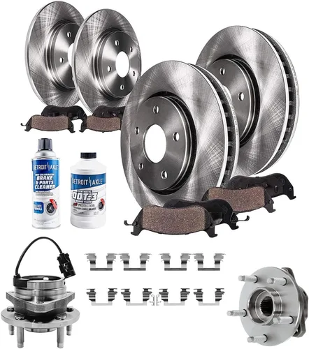 Miniatura 89 de Detroit Axle - Rotores de freno para Jeep Compass 2015-2022 Renegade 2016-2022 Fiat 500X 2016-2022, 2018, 2019, 2020, 2021. Reemplazo de rotores