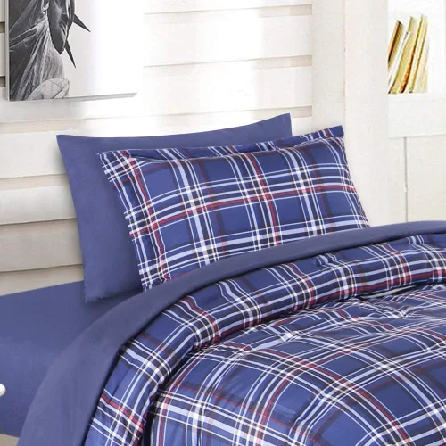 Miniatura 2 de EMME Bed-in-A-Bag - Juego de edredón de 5 piezas para cama Twin de microfibra cepillada y relleno de plumón sintético, suave y cómodo, lavable a 01