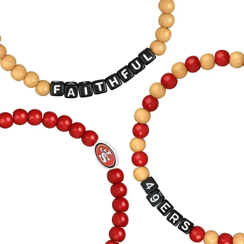 Miniatura 2 de FOCO NFL unisex-adult NFL Team Logo Officially Licensed 3-Pack Beaded Friendship Bracelets
