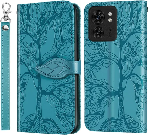 Miniatura 17 de Funda tipo cartera con tapa para Motorola Moto G Stylus 5G 2023, piel sintética, oro rosa, tarjetero y cierre magnético, función atril