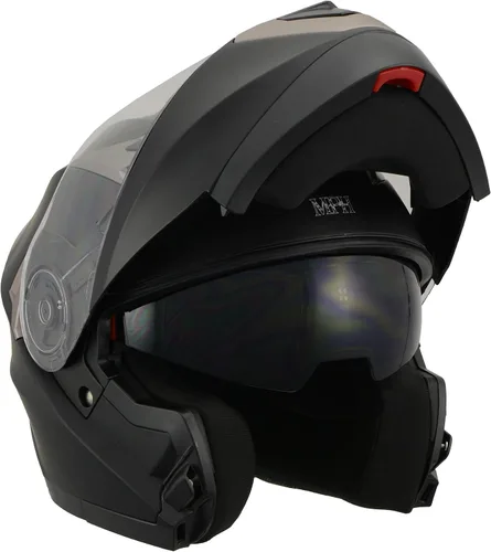 Miniatura 4 de Milwaukee Performance Helmets MPH9804DOT Matte Black Modular Racing Helmet w/ Drop Down Visor
