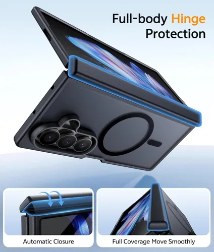 Miniatura 3 de FNTCASE Funda para Samsung Galaxy Z Fold 7: [protección de bisagra] Fundas translúcidas mate [compatible con Magsafe] [Protector de pantalla] Funda