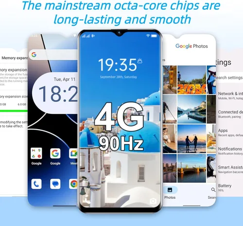 Miniatura 3 de Teléfono móvil desbloqueado Sim Free Unlocked, Android 14 Go Smart Phone, pantalla HD de 6.56", 8(4+4) GB +64GB/1TB, 4000mAh, cámara 13MP Dual SIM