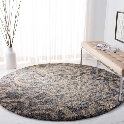 Miniatura 18 de Safavieh Florida Shag Collection SG462-1113 Alfombra afelpada de pasillo, crema y beige., Polipropileno, Crema / Beige