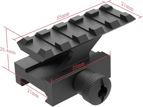 Miniatura 4 de FSI 1"/0.83"/0.5" Montaje en elevador 5 ranuras transparente Weaver/Picatinny Rail Mount