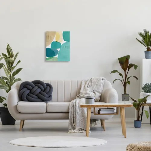 Miniatura 3 de Stupell Industries Flora Kouta - Lienzo decorativo para pared con círculos contemporáneos Stupell Industries 16 x 20 Inches, Easy to Hang and