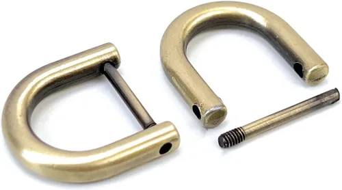Miniatura 58 de 4 anillos en D resistentes con grillete de 1-1/2 pulgadas, oro antiguo, en forma de U, repuesto para bolso, llavero, collar de perro