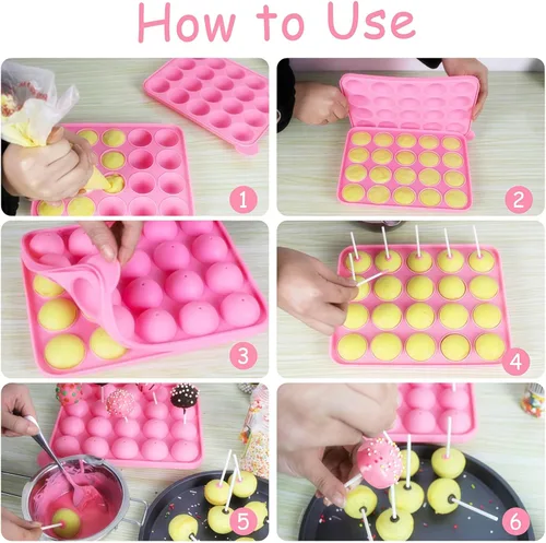 Miniatura 4 de Ocmoiy Juego de 262 moldes para tartas, incluye 20 cavidades de silicona para tartas, palitos para tartas, envoltorios para tartas, lazos giratorios