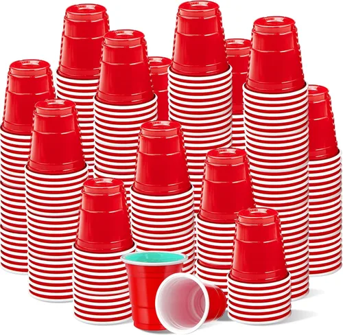 Miniatura 30 de 500 piezas Vasos de Chupito de Plástico Lake Bule de 2 onzas vasos de chupito azules Revelación de Género vasos de chupito desechables para beber