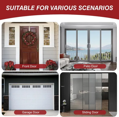Miniatura 8 de Sello de goma autoadhesiva para puerta de 40 pies, tira aislante de puerta en forma de D extra adhesiva para grandes huecos, corrientes de aire