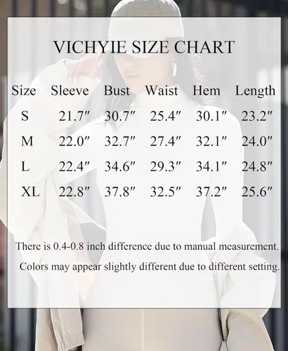 Miniatura 6 de VICHYIE Camisas de manga larga acanaladas con cuello alto falso para mujer