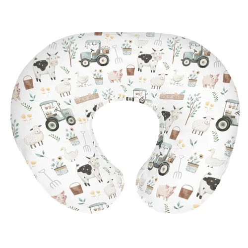 Fundas de almohada de lactancia de animales de granja boho para niños y niñas, cordero, vaca, pollo, pato, tractor, árbol, fundas para lactancia