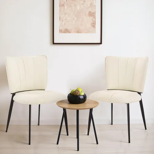 Homcosan Juego de 2 sillas de comedor, modernas sillas de cocina con asiento acolchado tapizado y patas de metal, fácil montaje, sillas de comedor